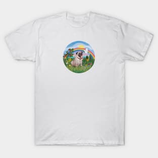 Pug in Rainbow Bridge T-Shirt